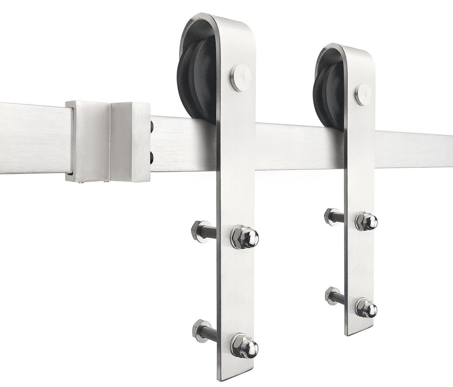 stainless steel double barn door hardware kit | MJC & COMPANY