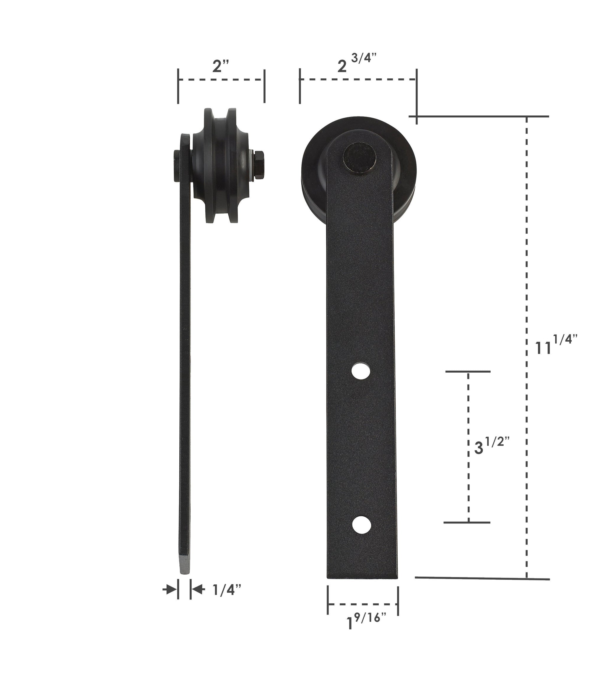 Modern | Single Barn Door Hardware | Matte Black - MJC & Company