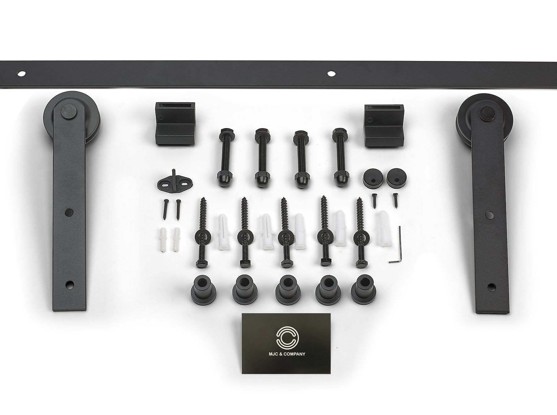 modern low profile sliding barn door hardware kit - mjc & company