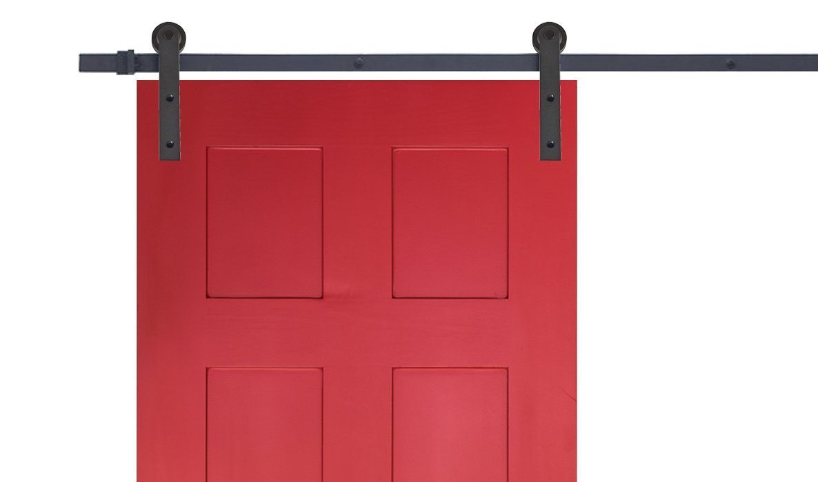 Modern | Single Barn Door Hardware | Matte Black - MJC & Company