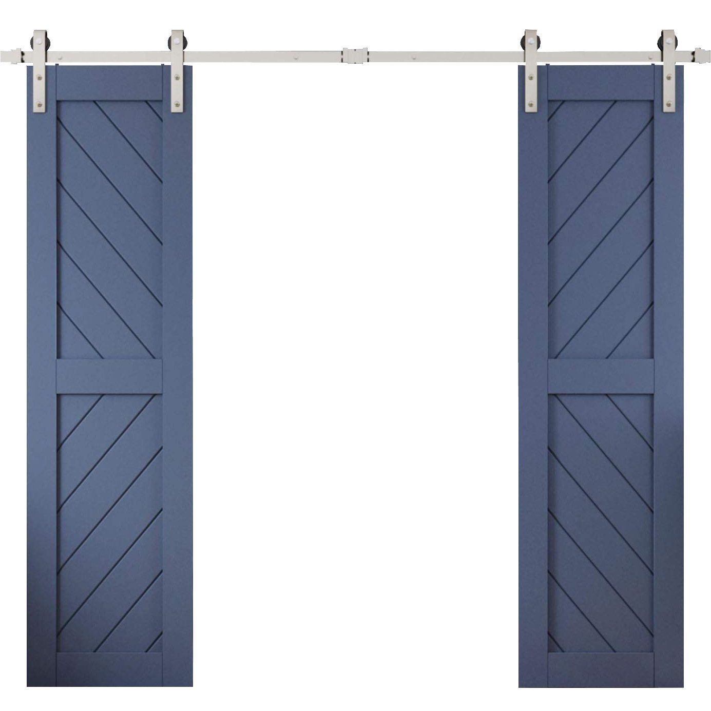 stainless steel double barn door hardware kit | MJC & COMPANY