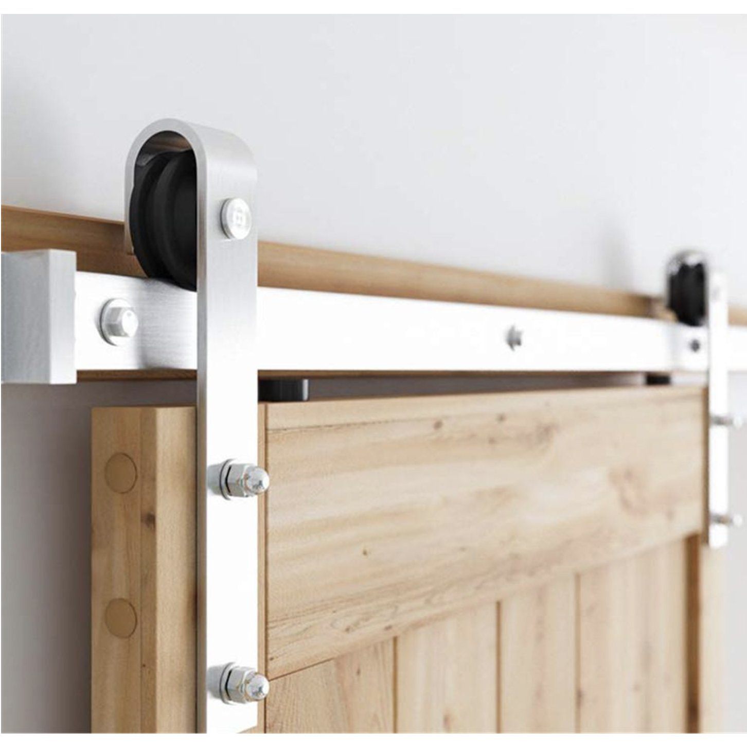 stainless steel double barn door hardware kit | MJC & COMPANY