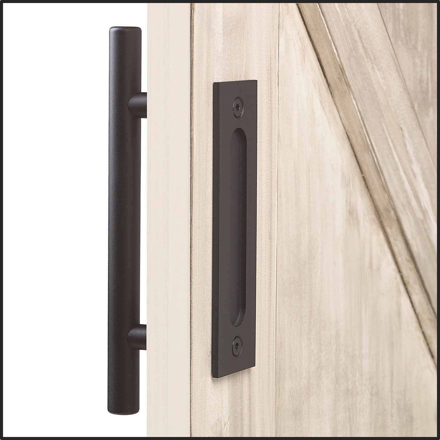Sliding barn door handle pull with latch | MJC & Company