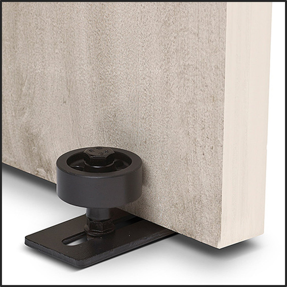 Sliding barn door floor guide and latch hardware | MJC & Company