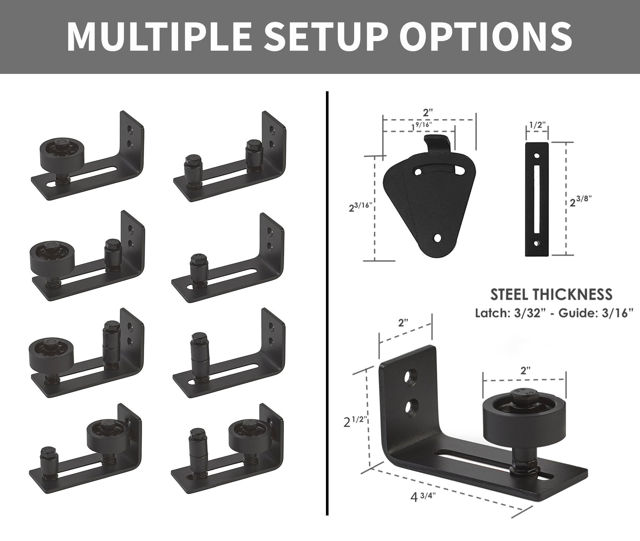 Barn Door Floor Guide & Latch | Matte Black - MJC & Company