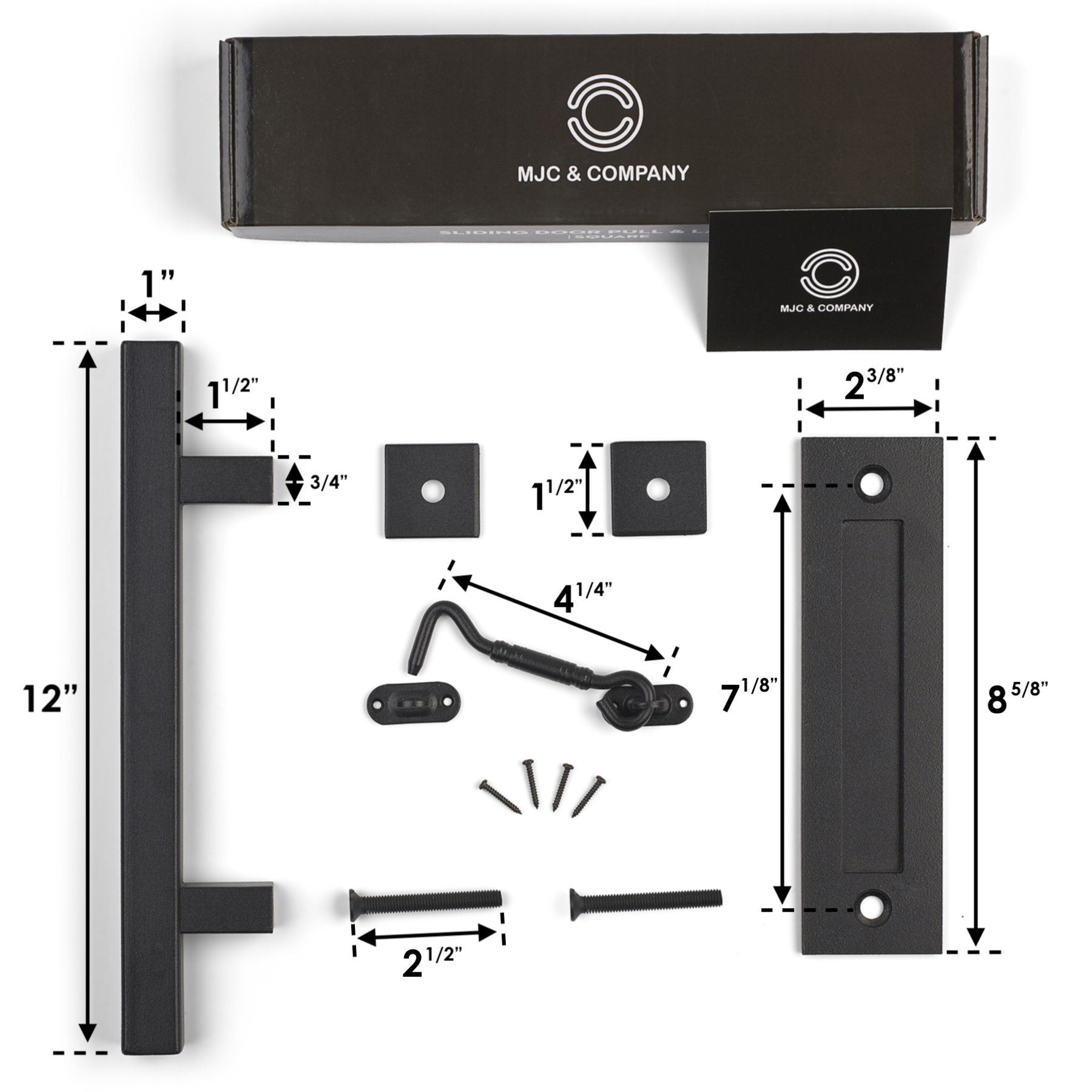 black sliding barn door handle pull set | MJC & COMPANY