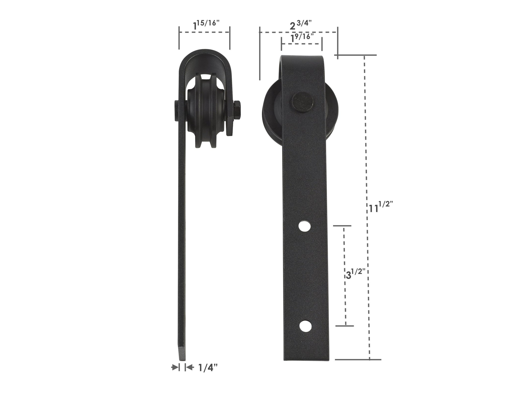 Classic | Single Barn Door Hardware | Matte Black - MJC & Company