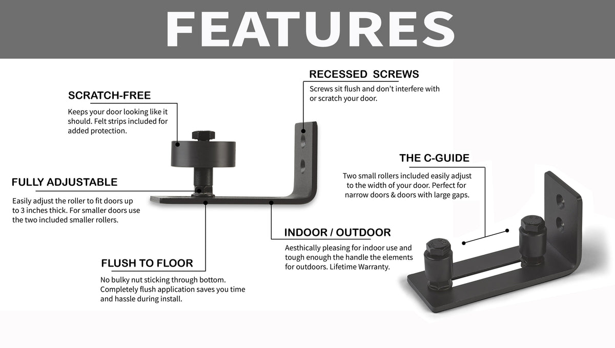 Barn Door Floor Guides & Soft Close System | MJC & COMPANY