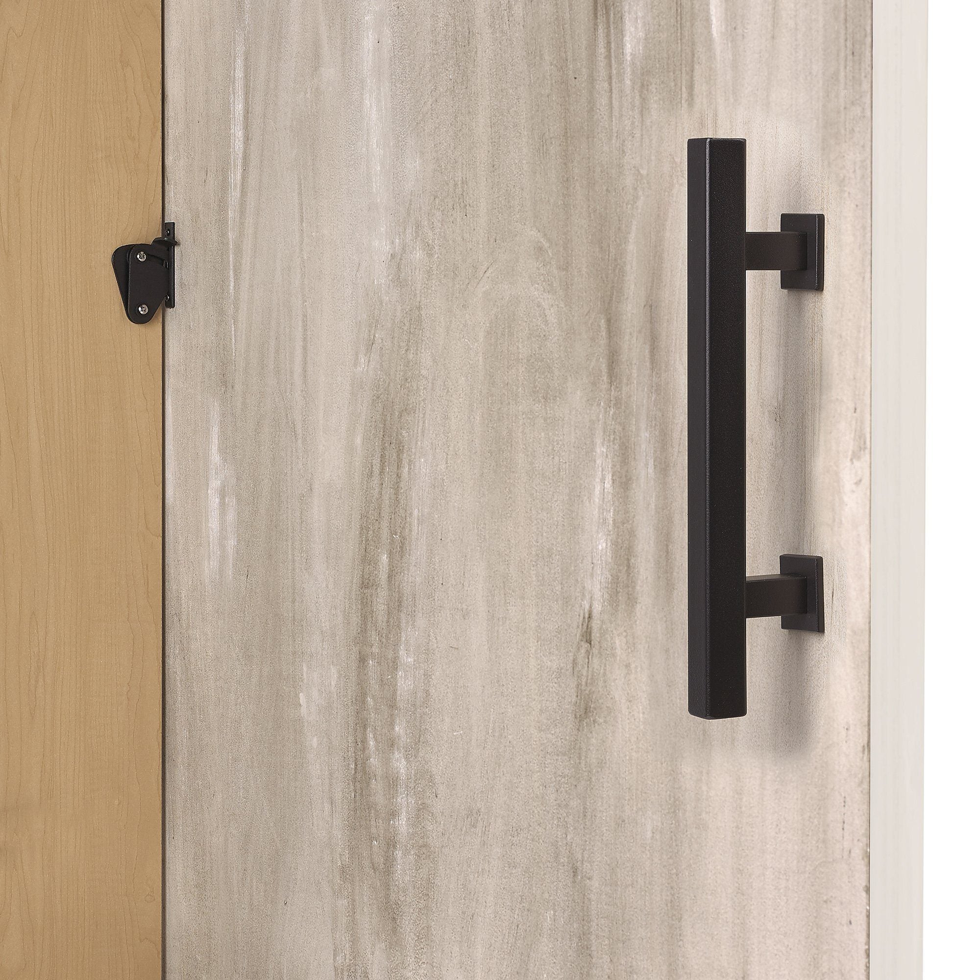 Barn Door Floor Guide & Latch | Matte Black - MJC & Company