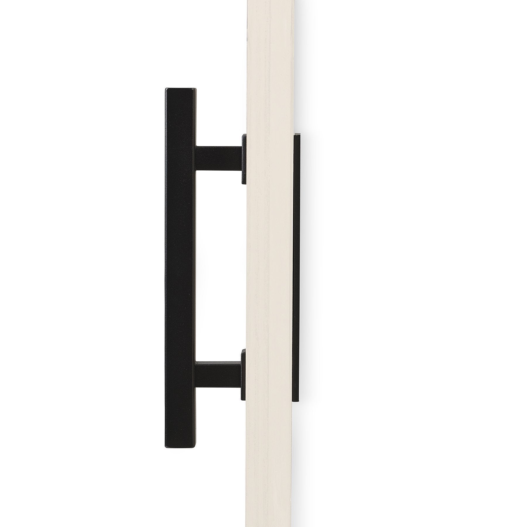 12" Square Barn Door Pull with Flush Plate & Latch | Matte Black - MJC & Company
