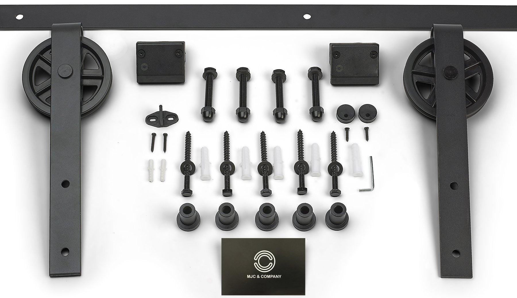 heavy duty vintage sliding barn door hardware kit - mjc & company