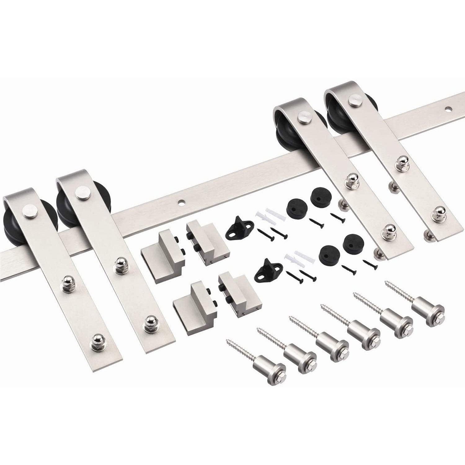 stainless steel double barn door hardware kit | MJC & COMPANY